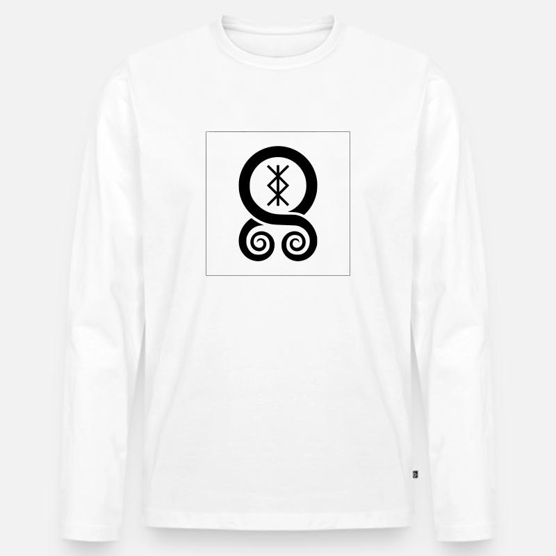 Wikinger Troll Kreuz - Männer Premium Bio Langarmshirt - Weiß