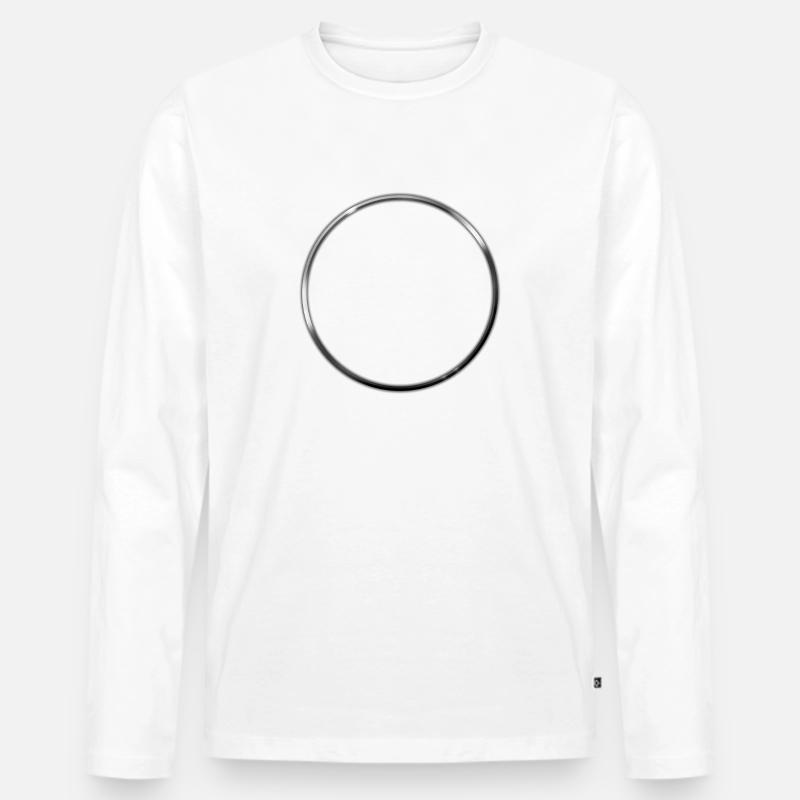 RING 3D METALLIC - Männer Premium Bio Langarmshirt - Weiß