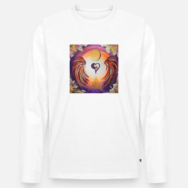 Herzengel des Selbstbewußtseins - Männer Premium Bio Langarmshirt - Weiß