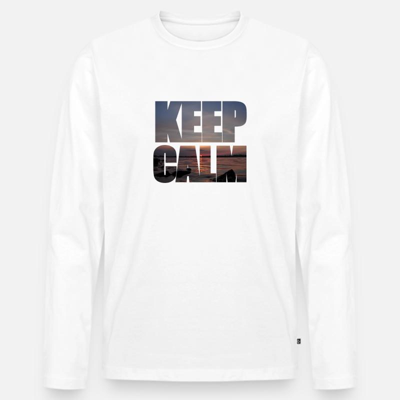 Keep calm Dekoration - Männer Premium Bio Langarmshirt - Weiß