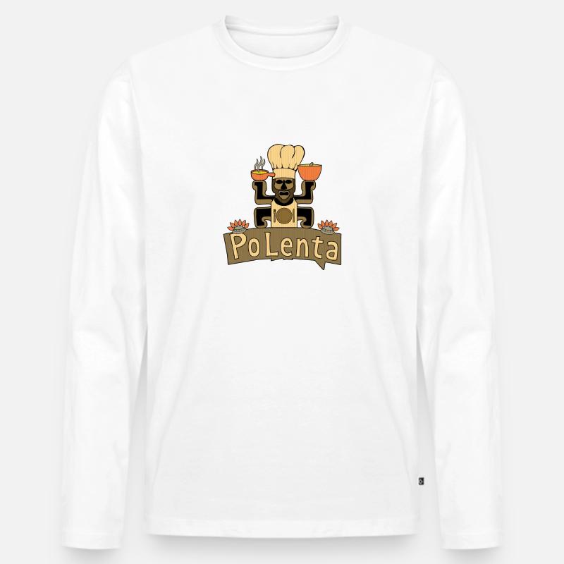 POLENTA - Männer Premium Bio Langarmshirt - Weiß
