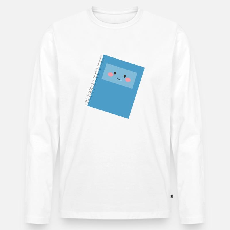 Notizbuch - Männer Premium Bio Langarmshirt - Weiß