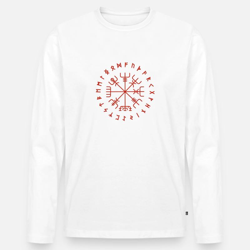 Vegvisir Runenkreis - Männer Premium Bio Langarmshirt - Weiß