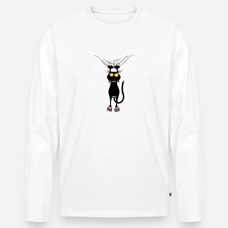 cat scratch - Männer Premium Bio Langarmshirt - Weiß