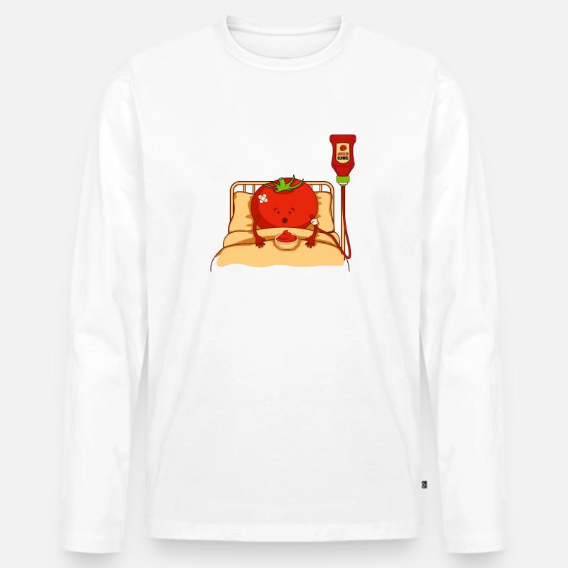 Tomate im krankenstand - Männer Premium Bio Langarmshirt - Weiß