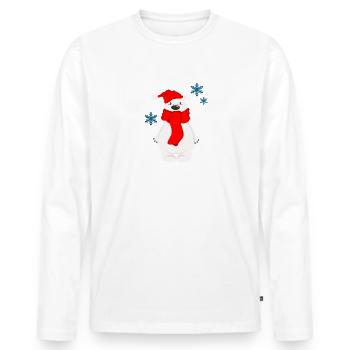 Eisbader Winterbader Polar Eisbär Winterschwimmen - Männer Premium Bio Langarmshirt - Weiß - Vorne - Nico (187cm)