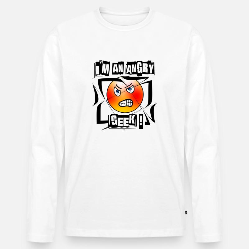 ICH BIN EIN WÜTENDER GEEK - Männer Premium Bio Langarmshirt - Weiß