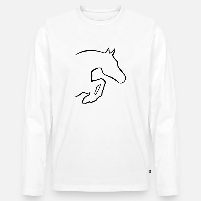 Springpferd - Männer Premium Bio Langarmshirt - Weiß