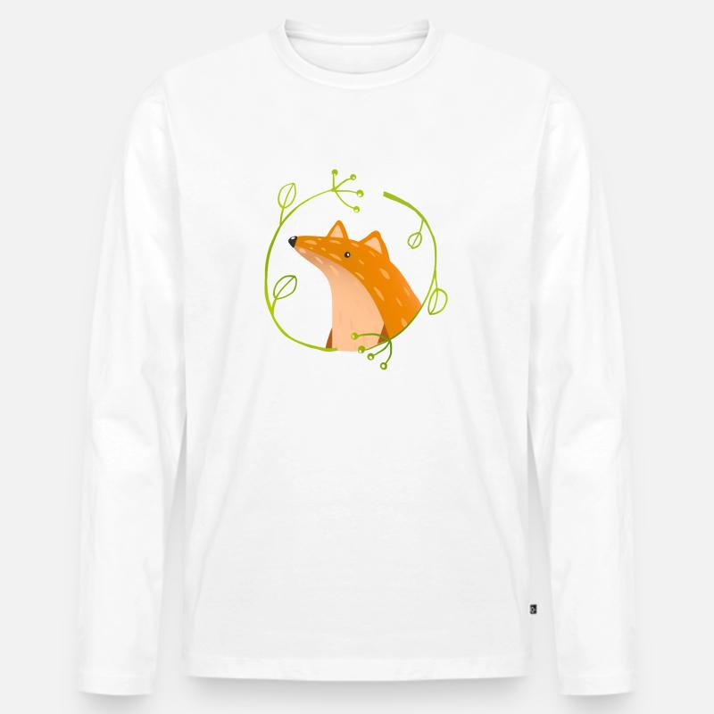 Wildtiere - Männer Premium Bio Langarmshirt - Weiß