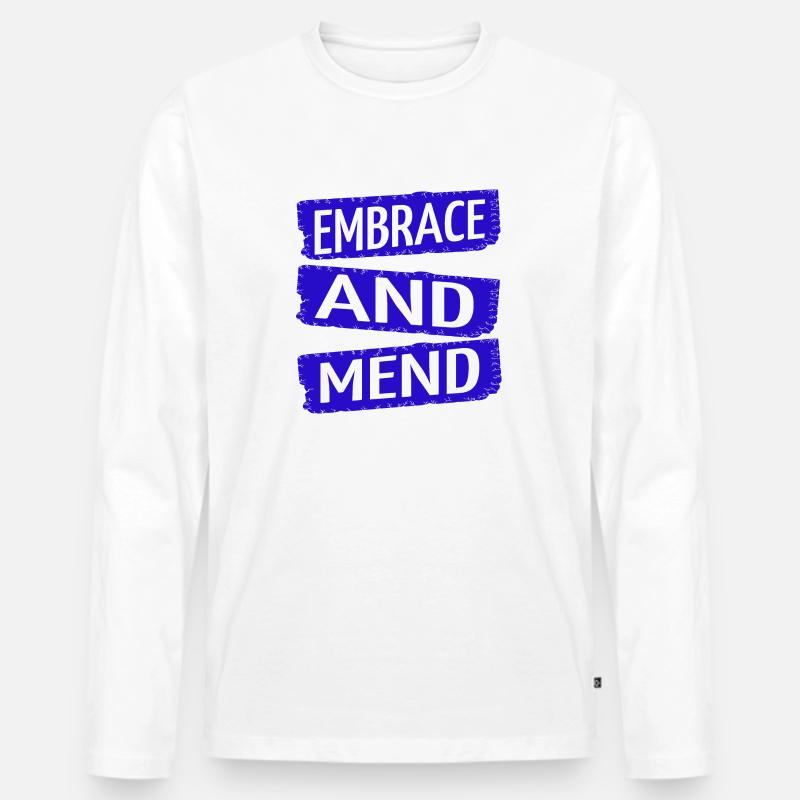 receiving support present idea - Männer Premium Bio Langarmshirt - Weiß