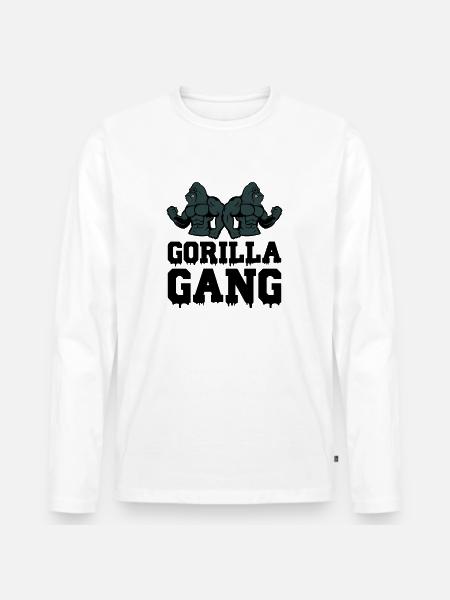 Gorilla Gang - Men's Premium Organic Long Sleeve Shirt - white