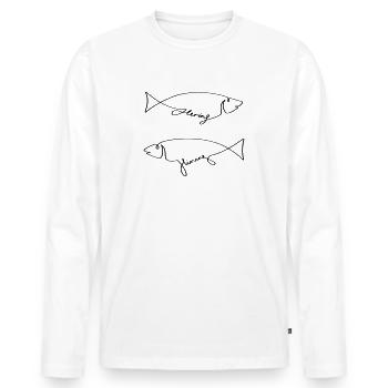 Herring and Hining - Men's Premium Organic Long Sleeve Shirt - white - Front - Nico (187cm)