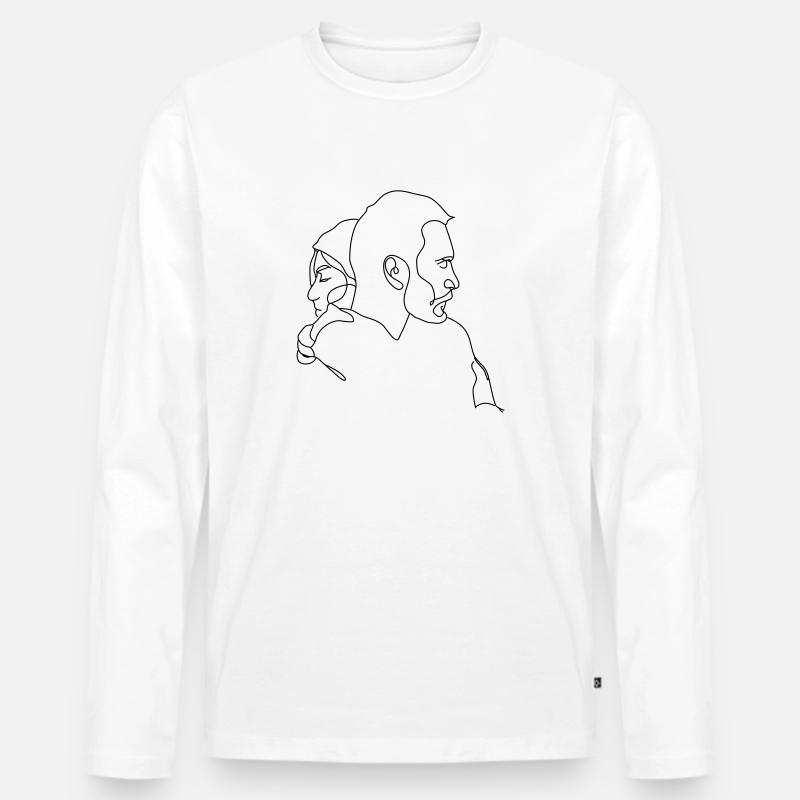 Umarmung - Männer Premium Bio Langarmshirt - Weiß