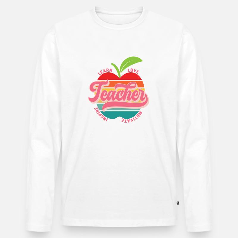 Lehrer - Männer Premium Bio Langarmshirt - Weiß