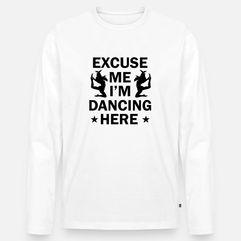 Dancing Dance Music - Männer Premium Bio Langarmshirt - Weiß