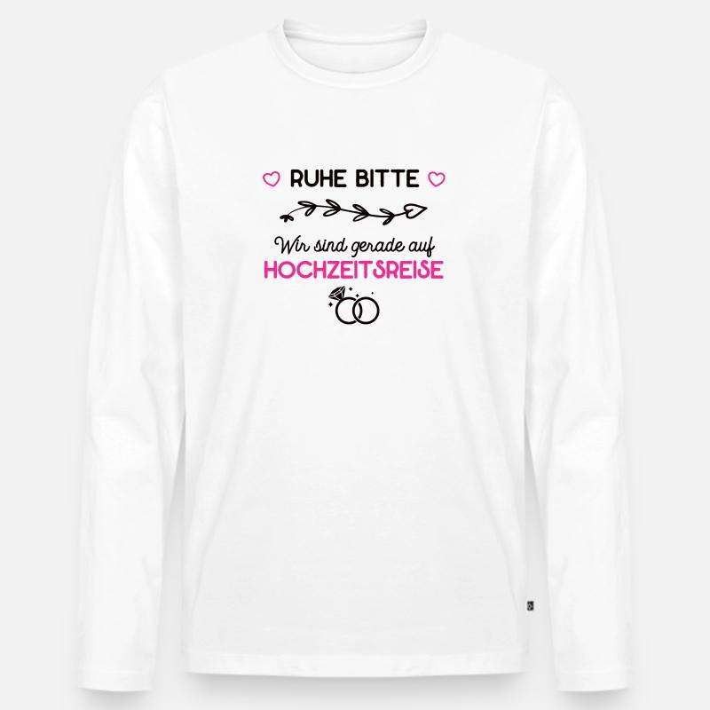 Hochzeitsreise Flittern Flitterwochen Reise Urlaub - Männer Premium Bio Langarmshirt - Weiß