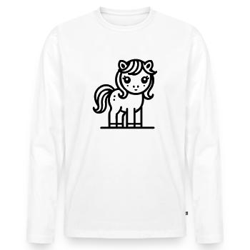 Cute Pony Horse Horse - Men's Premium Organic Long Sleeve Shirt - white - Front - Nico (187cm)