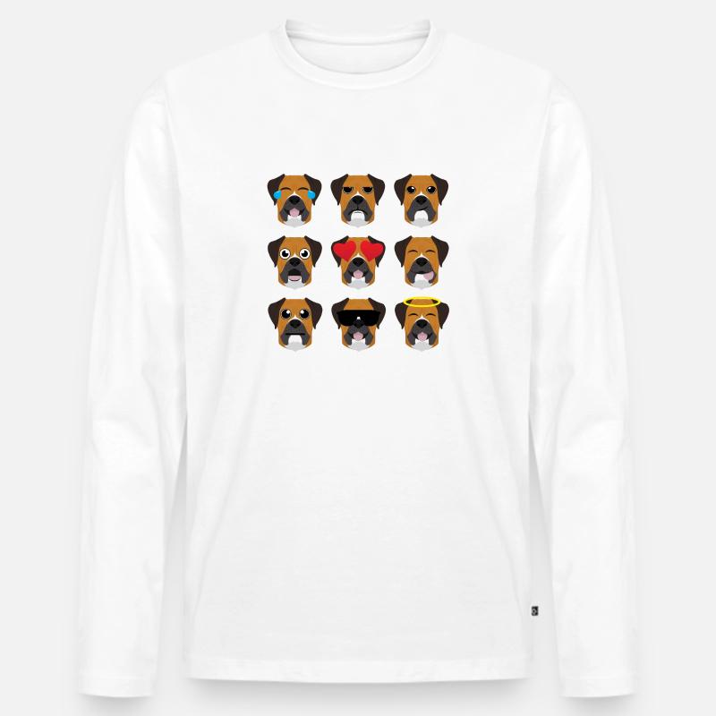 Deutscher Boxer - Männer Premium Bio Langarmshirt - Weiß