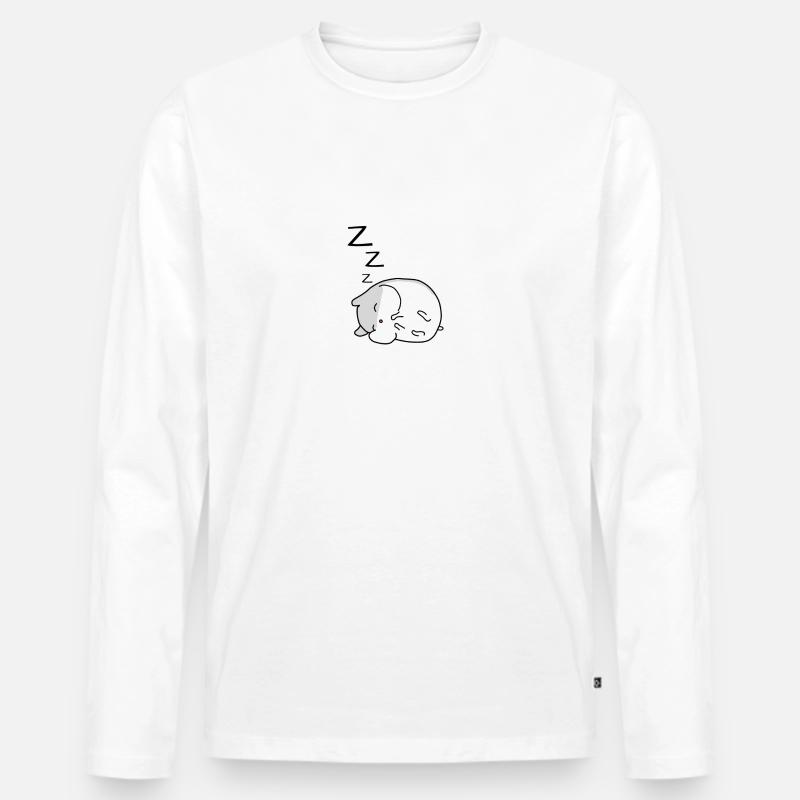 Schlafender Hamster Süß - Männer Premium Bio Langarmshirt - Weiß