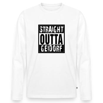 Tout droit sorti geidorf - T-shirt manches longues Premium bio Homme - blanc - Devant - Nico (187cm)
