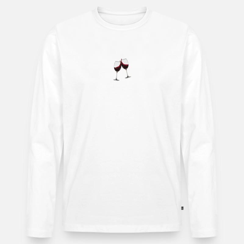 It s Wine O Clock - Männer Premium Bio Langarmshirt - Weiß