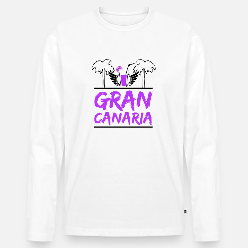 Gran Canaria - Männer Premium Bio Langarmshirt - Weiß