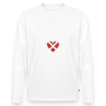 Je déteste la Saint-Valentin - T-shirt manches longues Premium bio Homme - blanc - Devant - Nico (187cm)