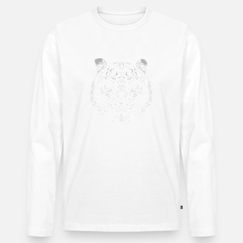 Löwe - Männer Premium Bio Langarmshirt - Weiß