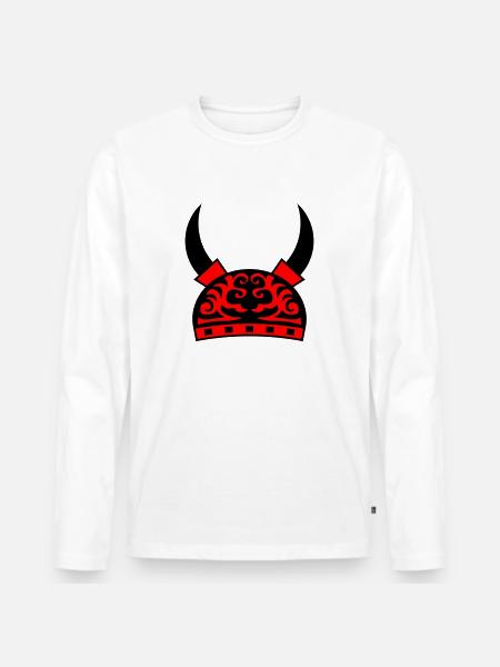 Viking Helmet - Men's Premium Organic Long Sleeve Shirt - white