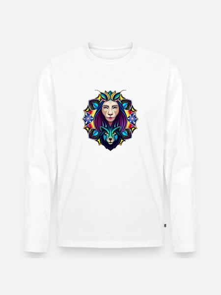 Mutter Natur - Männer Premium Bio Langarmshirt - Weiß