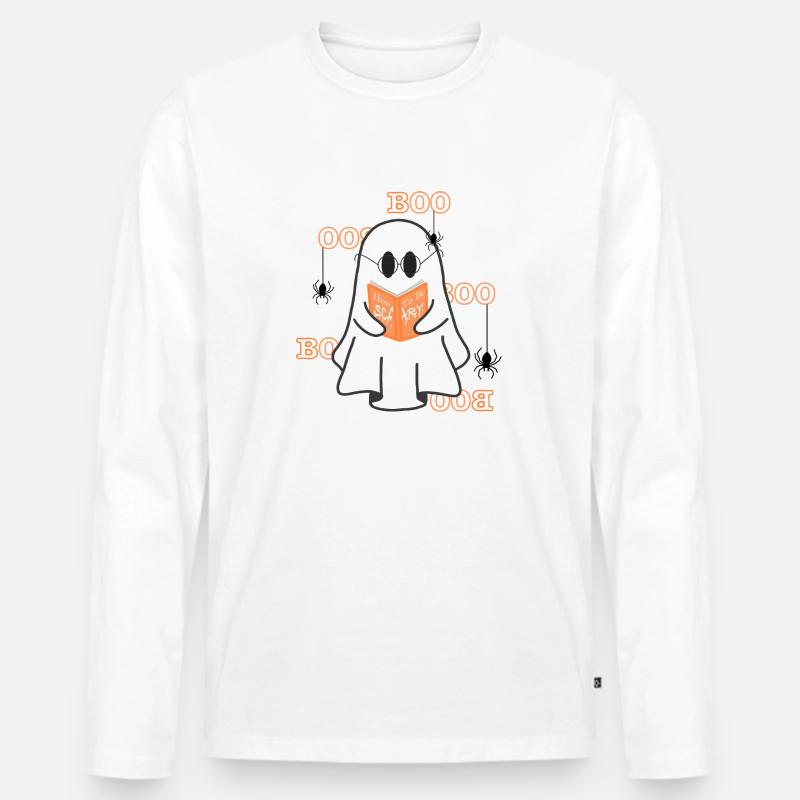 Lese Geist - Männer Premium Bio Langarmshirt - Weiß