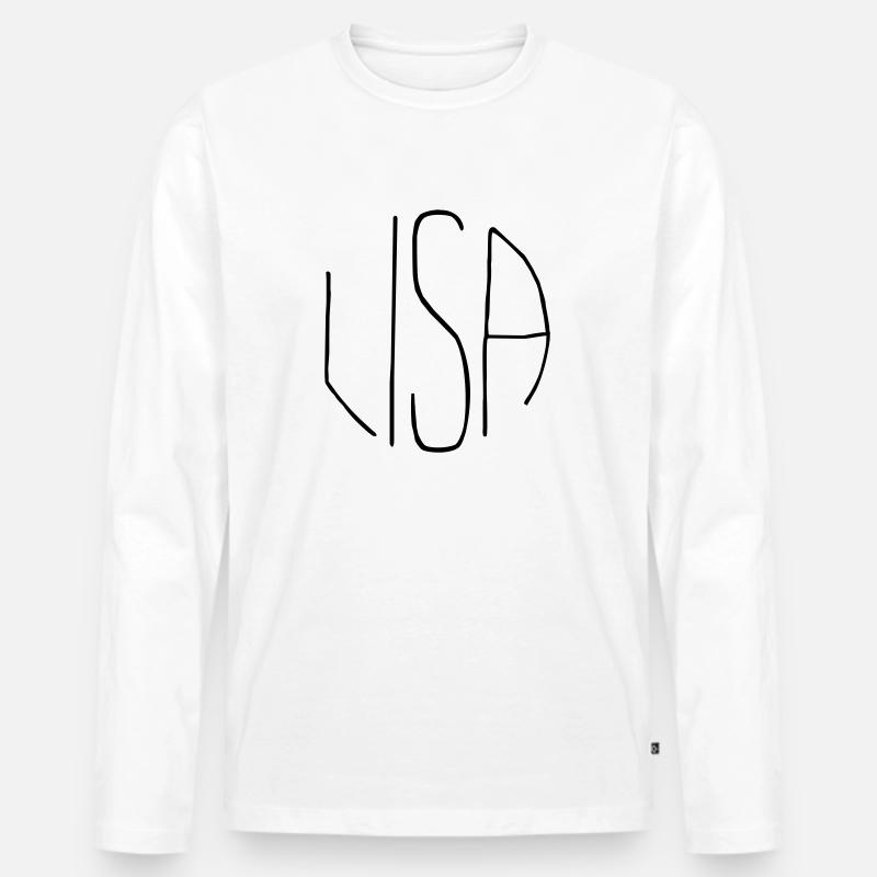 Lisa - Männer Premium Bio Langarmshirt - Weiß