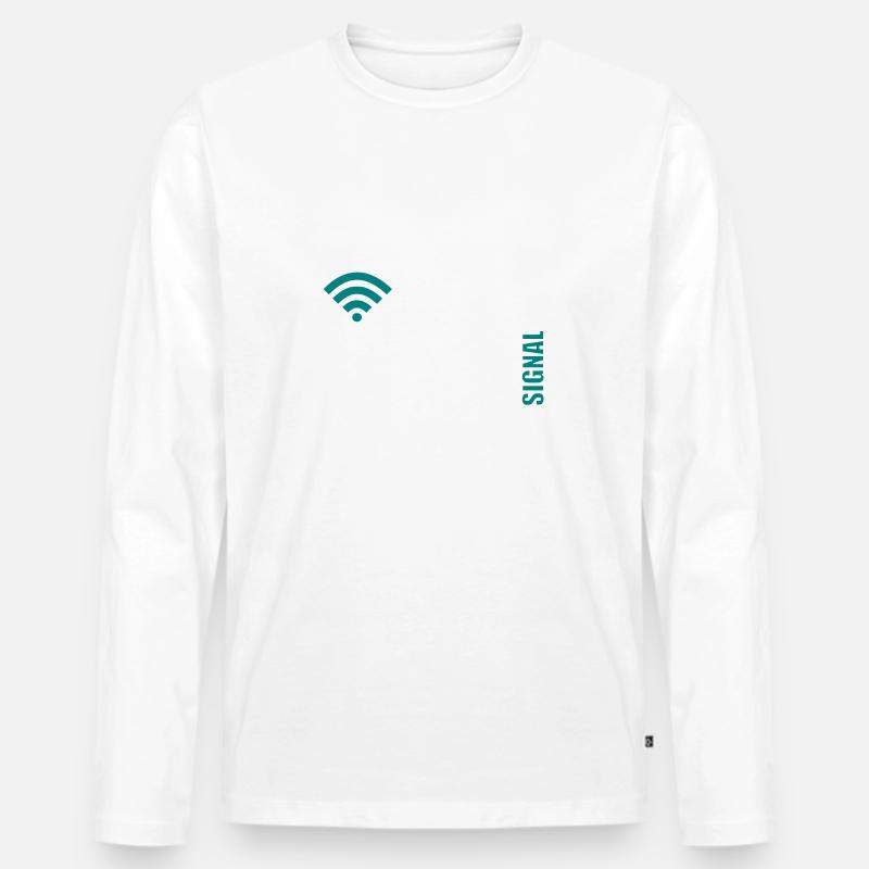 WLAN - Männer Premium Bio Langarmshirt - Weiß