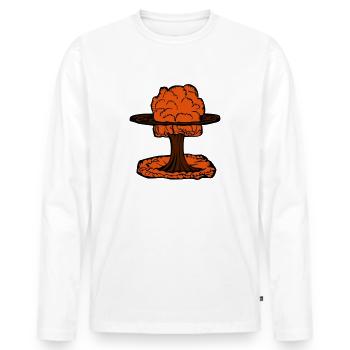 Nukleare Explosion Pilzwolke - Männer Premium Bio Langarmshirt - Weiß - Vorne - Nico (187cm)
