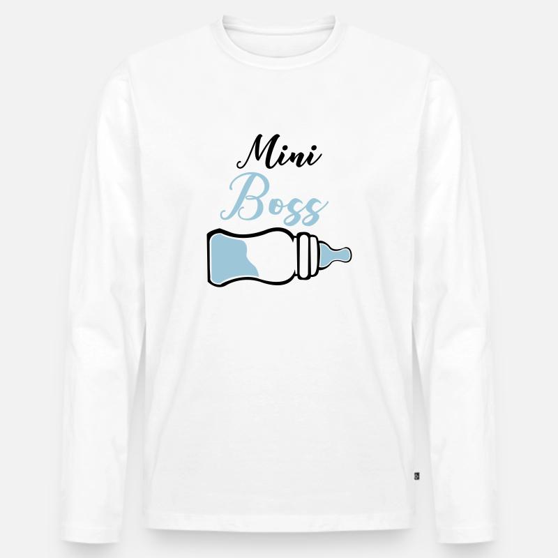 babyflasche boss - Männer Premium Bio Langarmshirt - Weiß