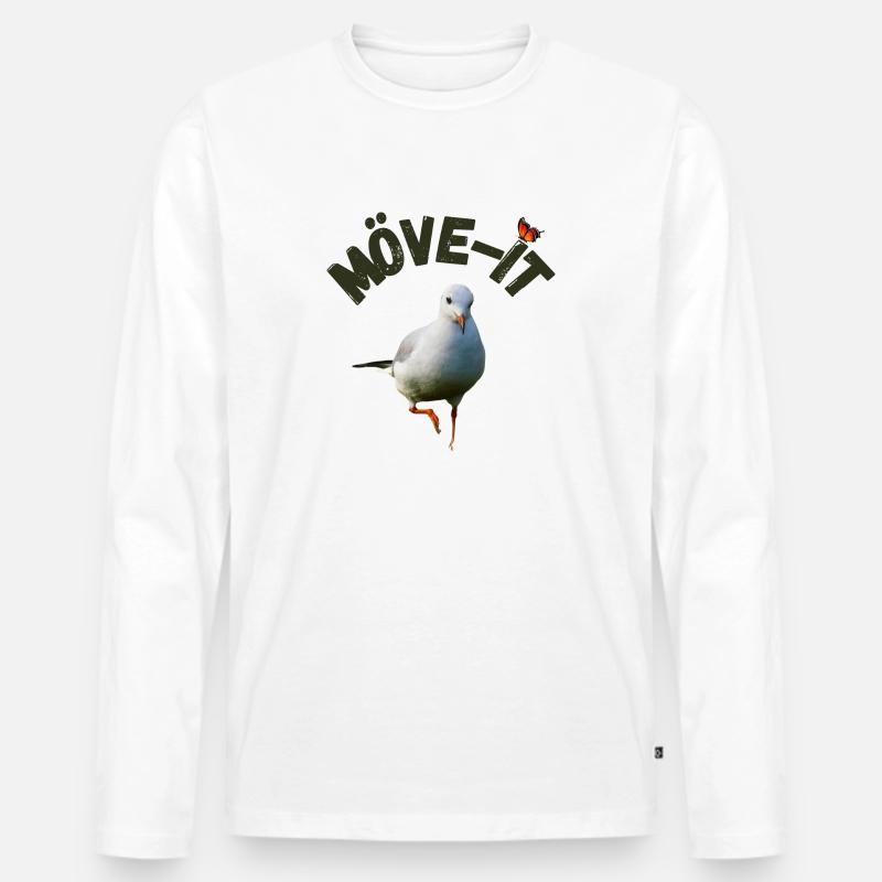 Möwe-it White Edition - Männer Premium Bio Langarmshirt - Weiß