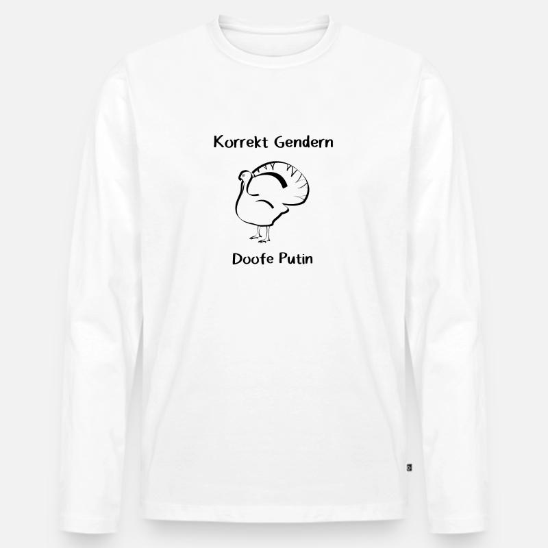 Korrekt Gendern - Doofe Putin - Männer Premium Bio Langarmshirt - Weiß