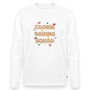 Biscuits Retour Troupe Cuisson pour Noël - T-shirt manches longues Premium bio Homme - blanc - Devant - Nico (187cm)