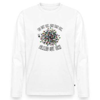 Xmas Lichterkette Weihnachten lustige Sprüche - Männer Premium Bio Langarmshirt - Weiß - Vorne - Nico (187cm)