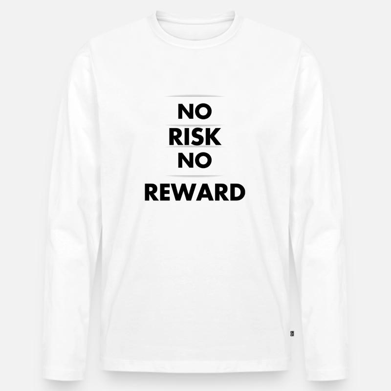 Kein Risiko, keine Belohnung - Männer Premium Bio Langarmshirt - Weiß