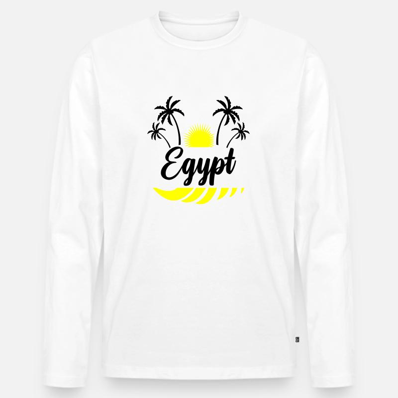 egypt - Männer Premium Bio Langarmshirt - Weiß