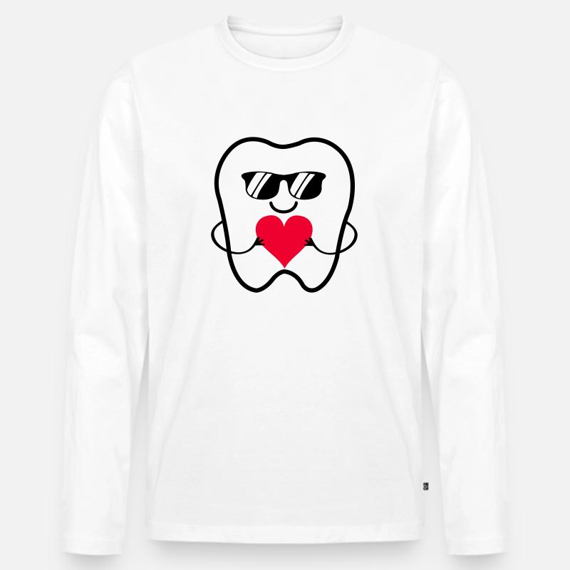 zahn smile sunglasses - Männer Premium Bio Langarmshirt - Weiß