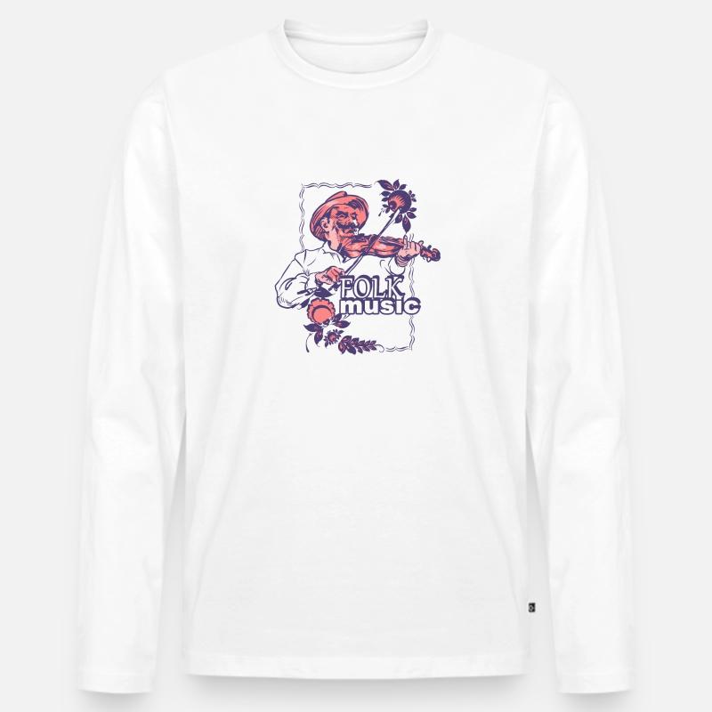 Volksarbeit - Männer Premium Bio Langarmshirt - Weiß