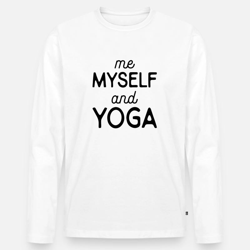 Yoga Sprüche - Männer Premium Bio Langarmshirt - Weiß