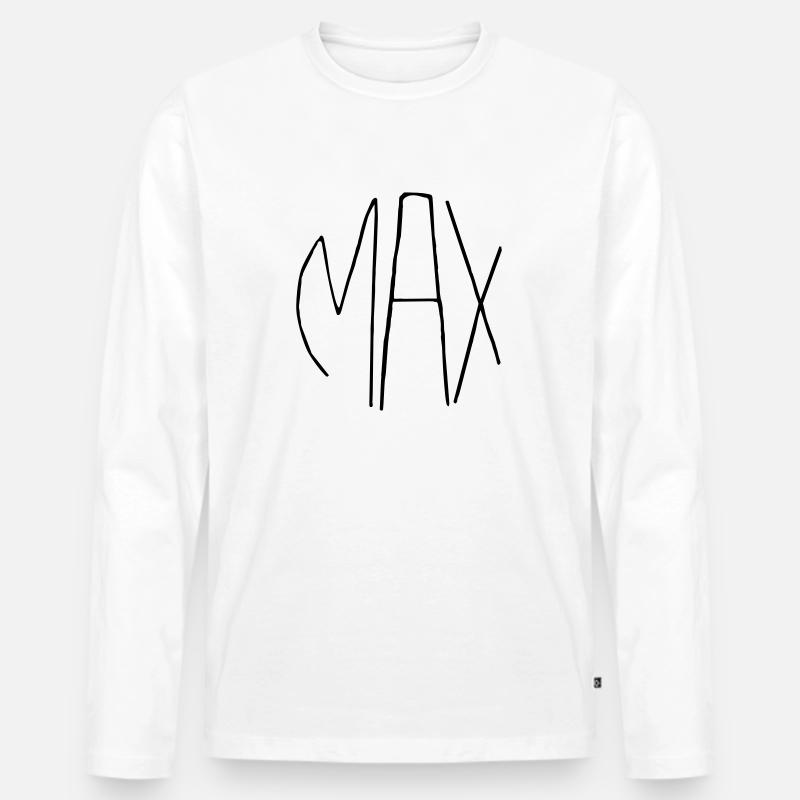 Max - Männer Premium Bio Langarmshirt - Weiß