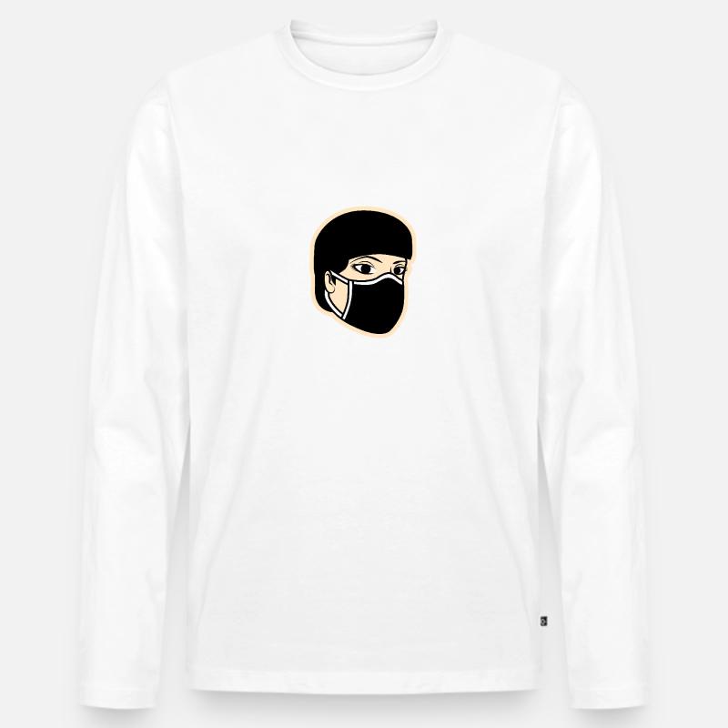Krankenhaus Ninja - Männer Premium Bio Langarmshirt - Weiß