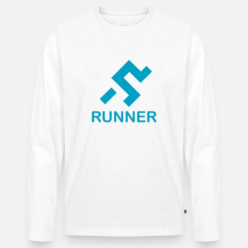 Runner - Männer Premium Bio Langarmshirt - Weiß