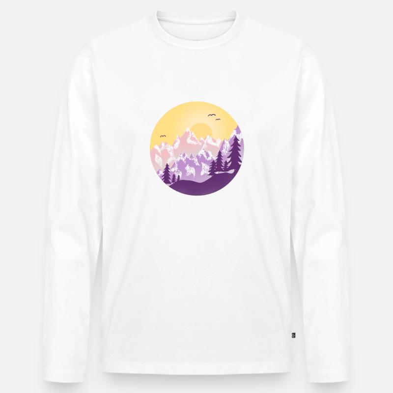 The mountains are calling - Männer Premium Bio Langarmshirt - Weiß
