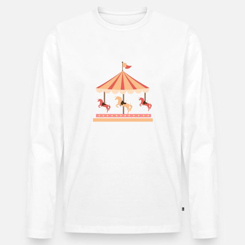 Karussell - Männer Premium Bio Langarmshirt - Weiß