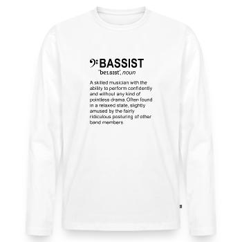 Bassist Definition English - Männer Premium Bio Langarmshirt - Weiß - Vorne - Nico (187cm)